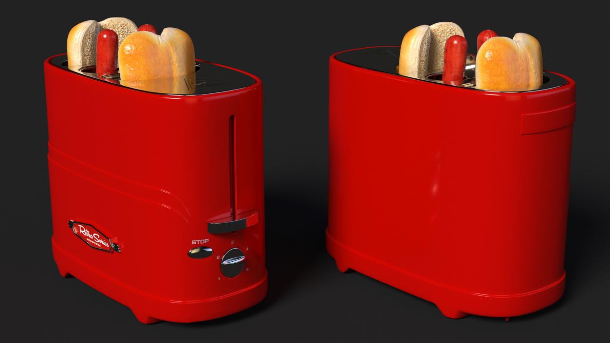 Nostalgia Retro Series Pop-Up Toaster Carrying Hot Dog 3D model