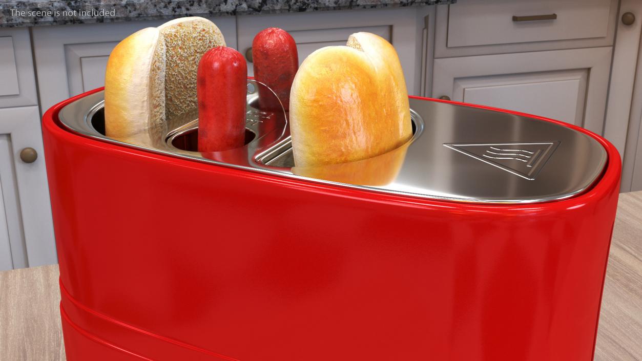 Nostalgia Retro Series Pop-Up Toaster Carrying Hot Dog 3D model