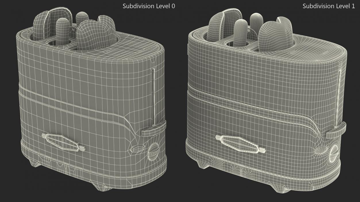 Nostalgia Retro Series Pop-Up Toaster Carrying Hot Dog 3D model