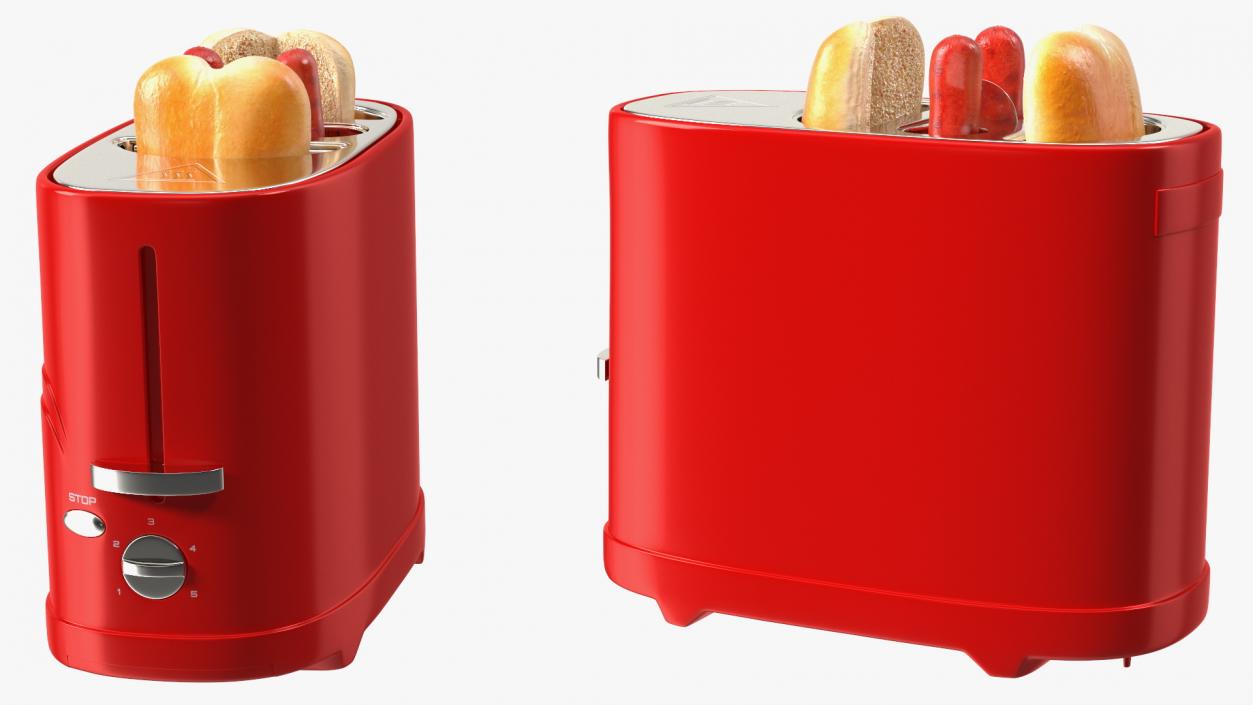 Nostalgia Retro Series Pop-Up Toaster Carrying Hot Dog 3D model