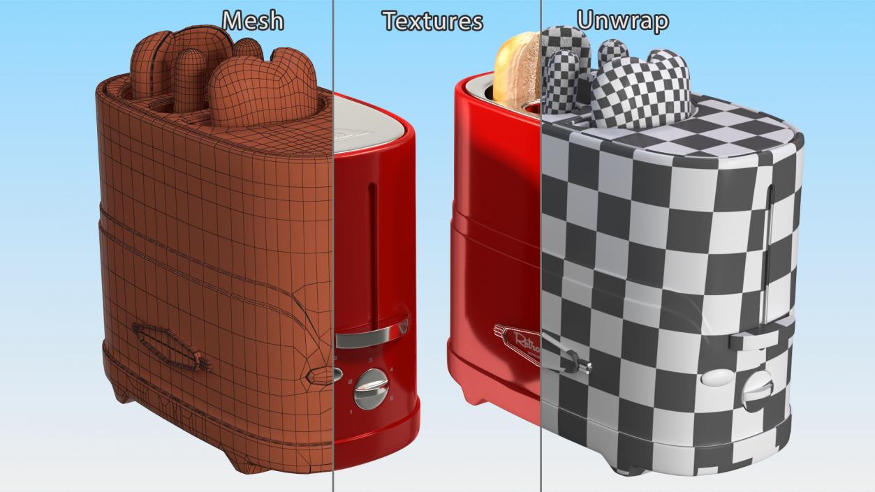 Nostalgia Retro Series Pop-Up Toaster Carrying Hot Dog 3D model