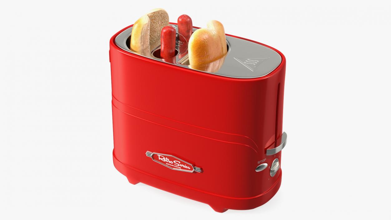 Nostalgia Retro Series Pop-Up Toaster Carrying Hot Dog 3D model