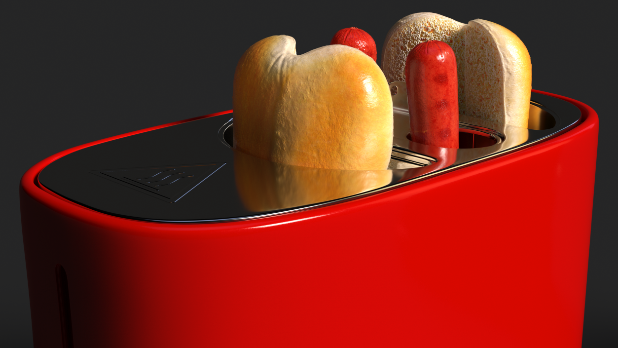 Nostalgia Retro Series Pop-Up Toaster Carrying Hot Dog 3D model