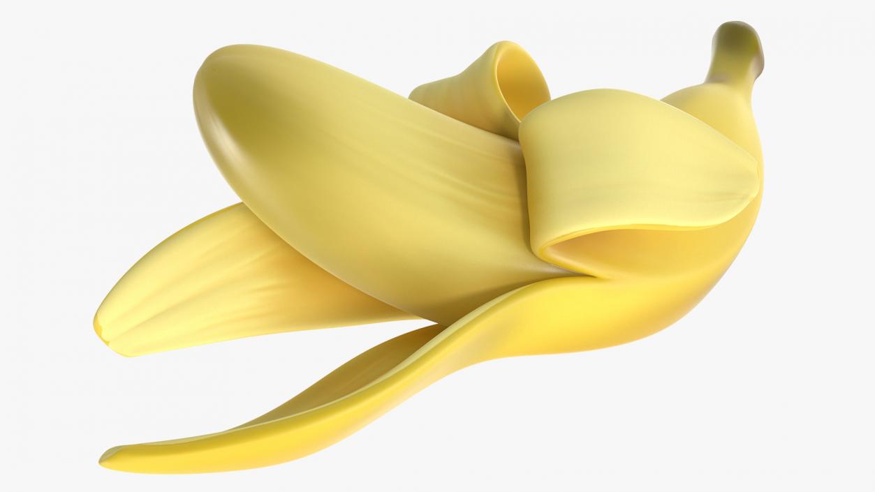 Fresh Peeled Banana Cartoon 3D