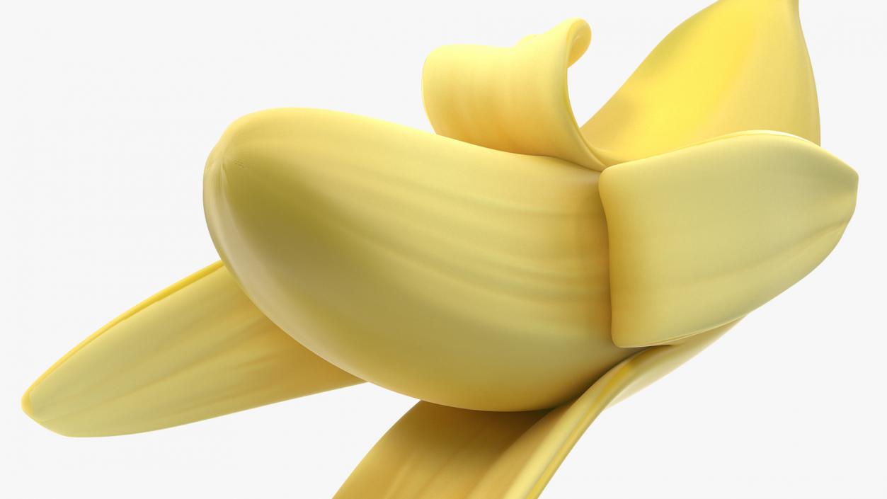 Fresh Peeled Banana Cartoon 3D