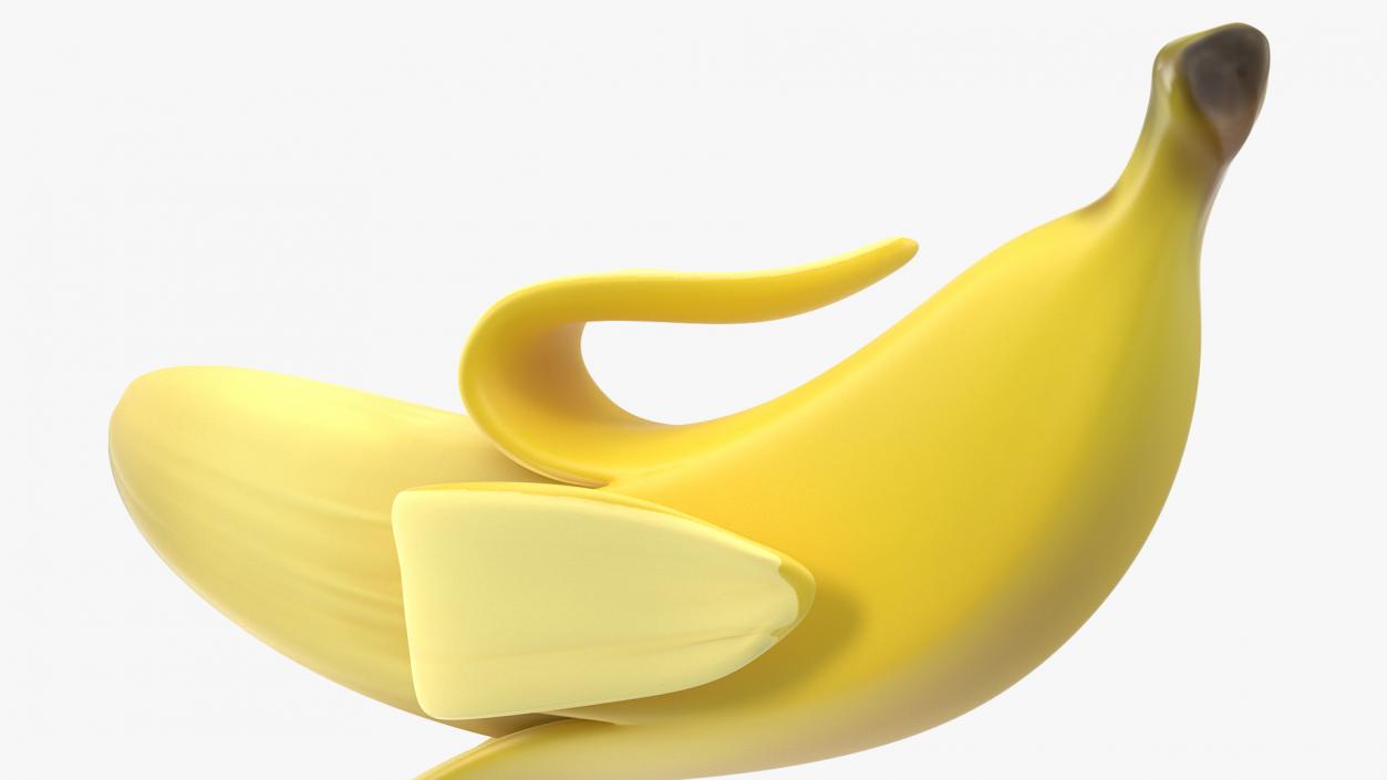 Fresh Peeled Banana Cartoon 3D