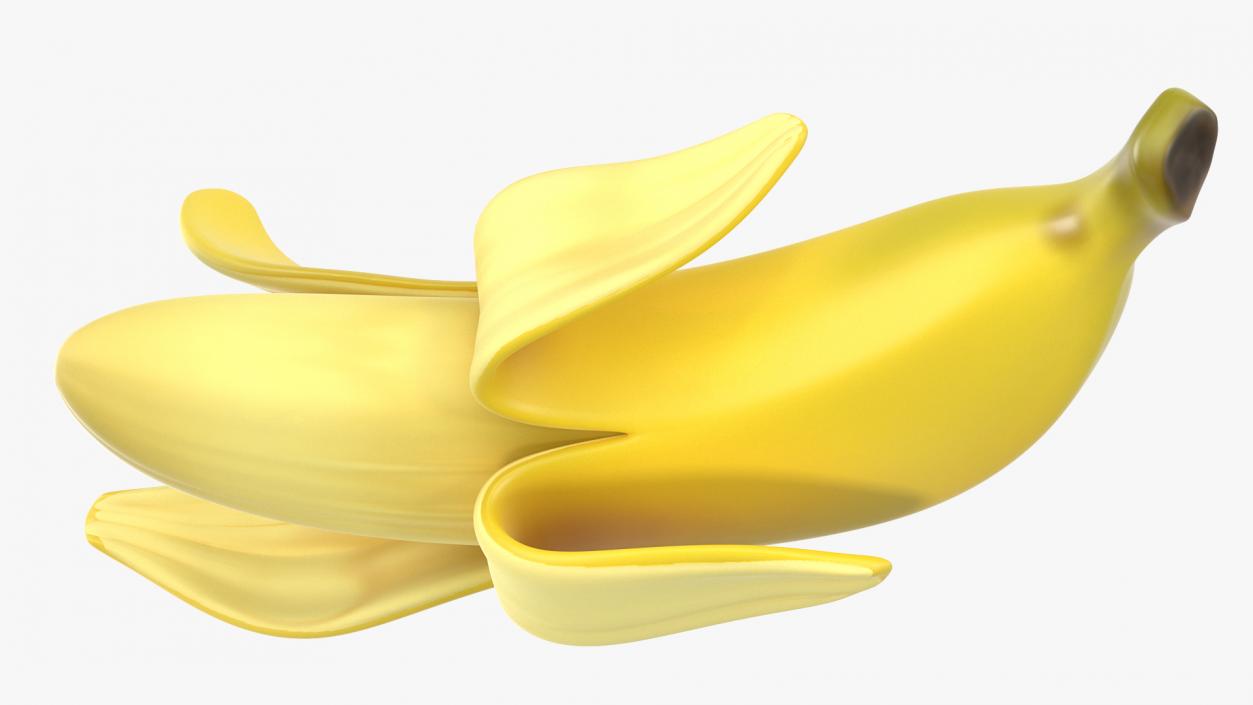 Fresh Peeled Banana Cartoon 3D