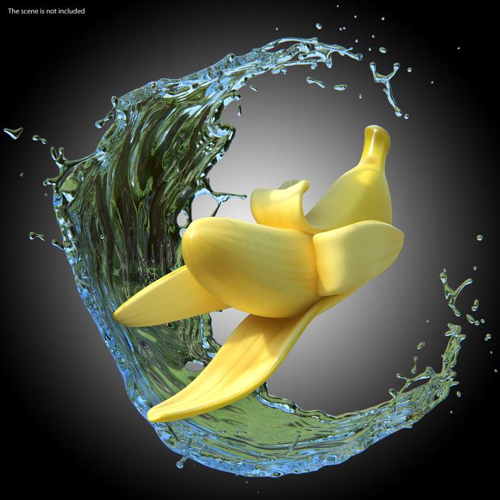 Fresh Peeled Banana Cartoon 3D