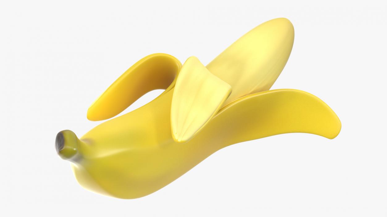 Fresh Peeled Banana Cartoon 3D