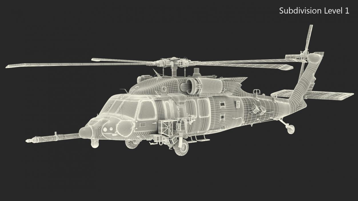 3D Sikorsky HH60 Pave Hawk Helicopter Desert Rigged model