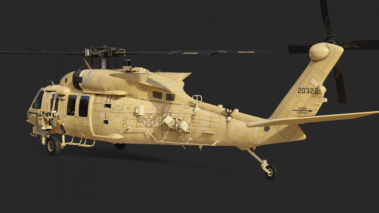 3D Sikorsky HH60 Pave Hawk Helicopter Desert Rigged model