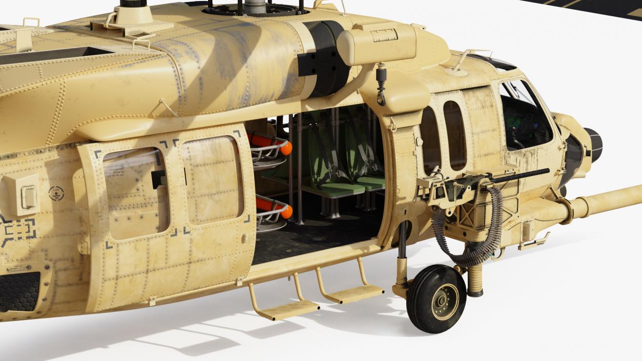 3D Sikorsky HH60 Pave Hawk Helicopter Desert Rigged model