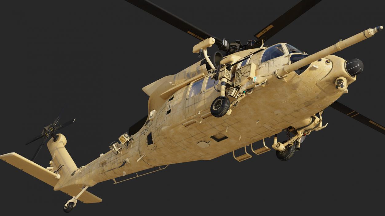 3D Sikorsky HH60 Pave Hawk Helicopter Desert Rigged model