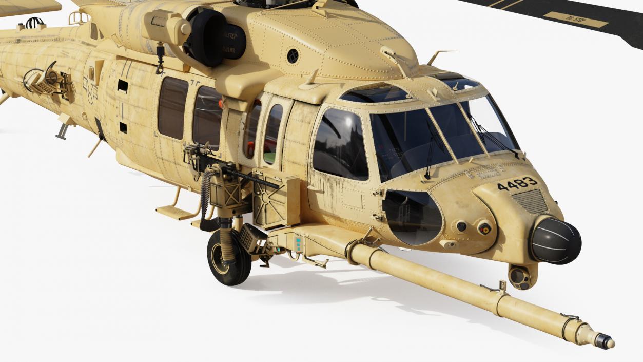 3D Sikorsky HH60 Pave Hawk Helicopter Desert Rigged model