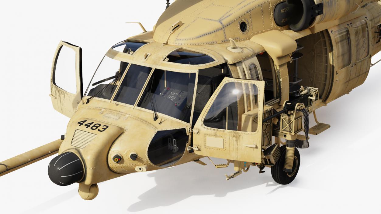 3D Sikorsky HH60 Pave Hawk Helicopter Desert Rigged model