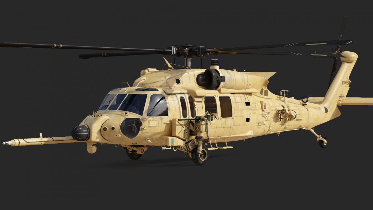 3D Sikorsky HH60 Pave Hawk Helicopter Desert Rigged model