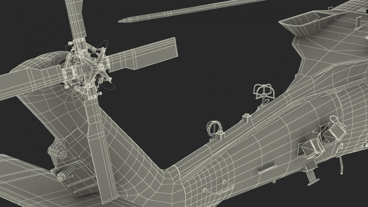 3D Sikorsky HH60 Pave Hawk Helicopter Desert Rigged model