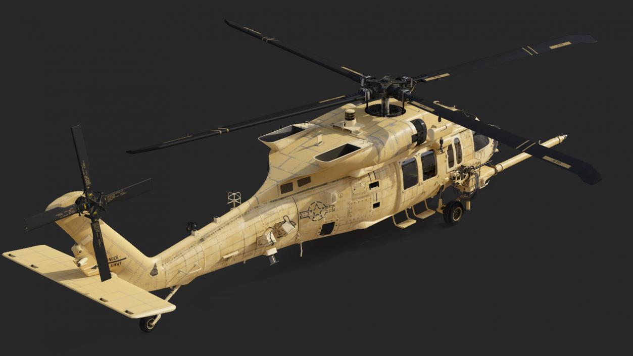 3D Sikorsky HH60 Pave Hawk Helicopter Desert Rigged model