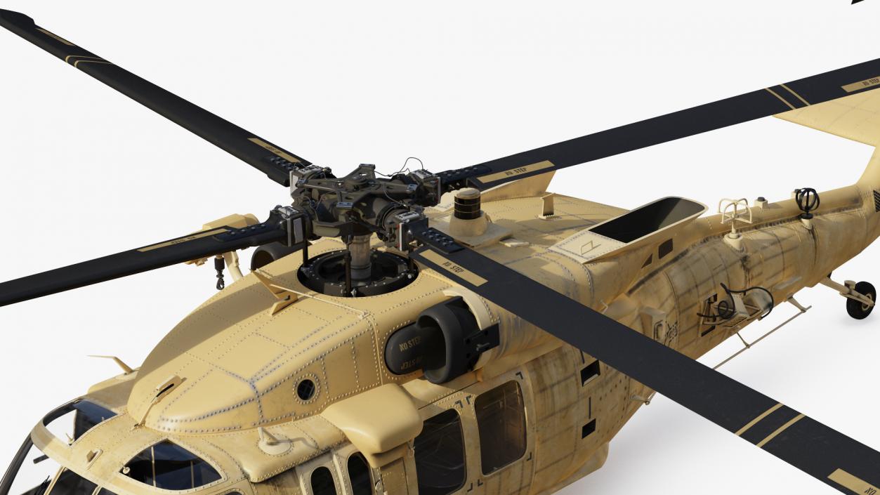 3D Sikorsky HH60 Pave Hawk Helicopter Desert Rigged model