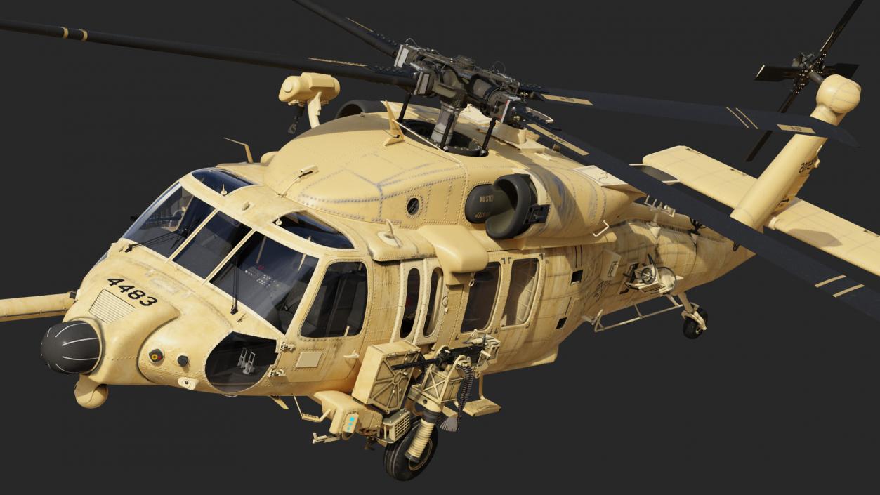 3D Sikorsky HH60 Pave Hawk Helicopter Desert Rigged model