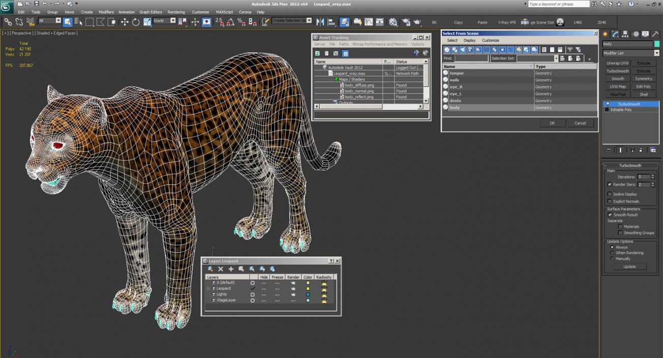 Leopard 3D model