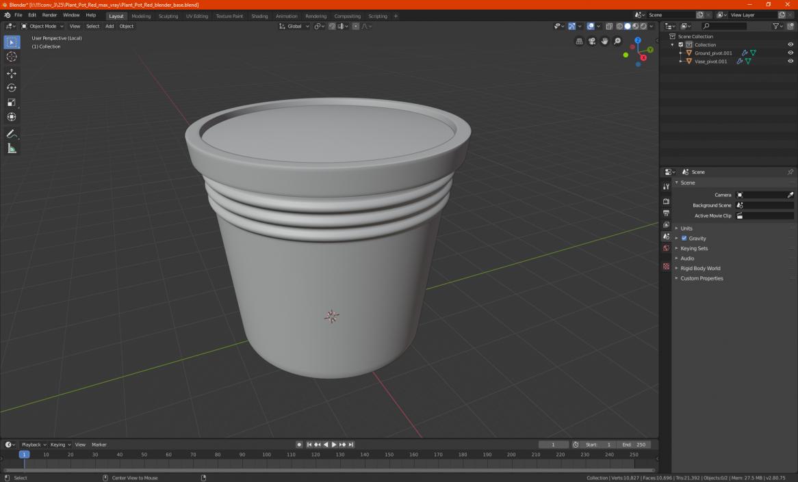 Plant Pot Dark Blue 3D model