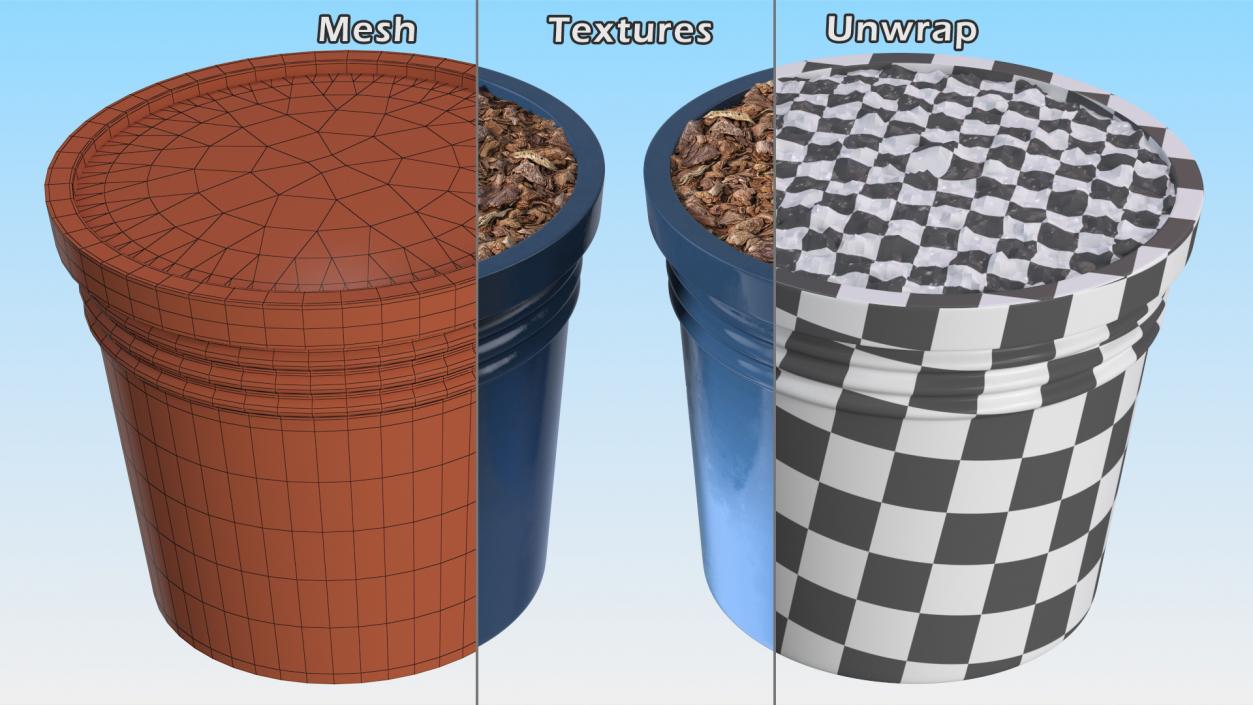 Plant Pot Dark Blue 3D model