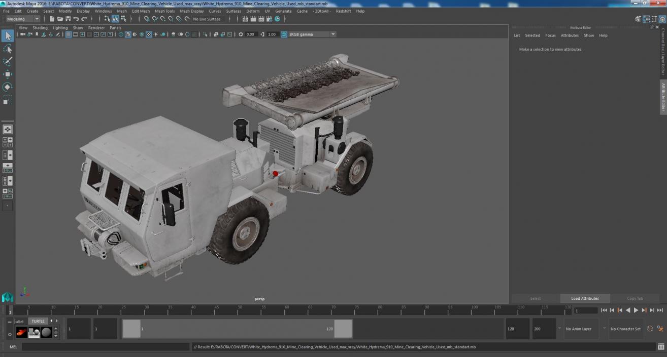 White Hydrema 910 Mine Clearing Vehicle Used 3D model