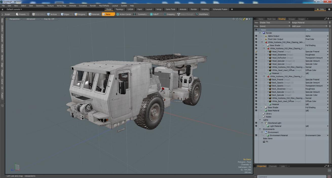 White Hydrema 910 Mine Clearing Vehicle Used 3D model