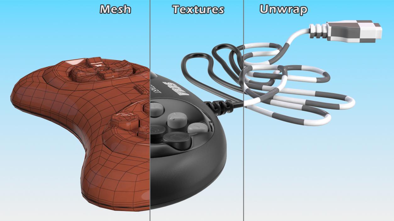 3D Joystick Sega Mega Drive Two model