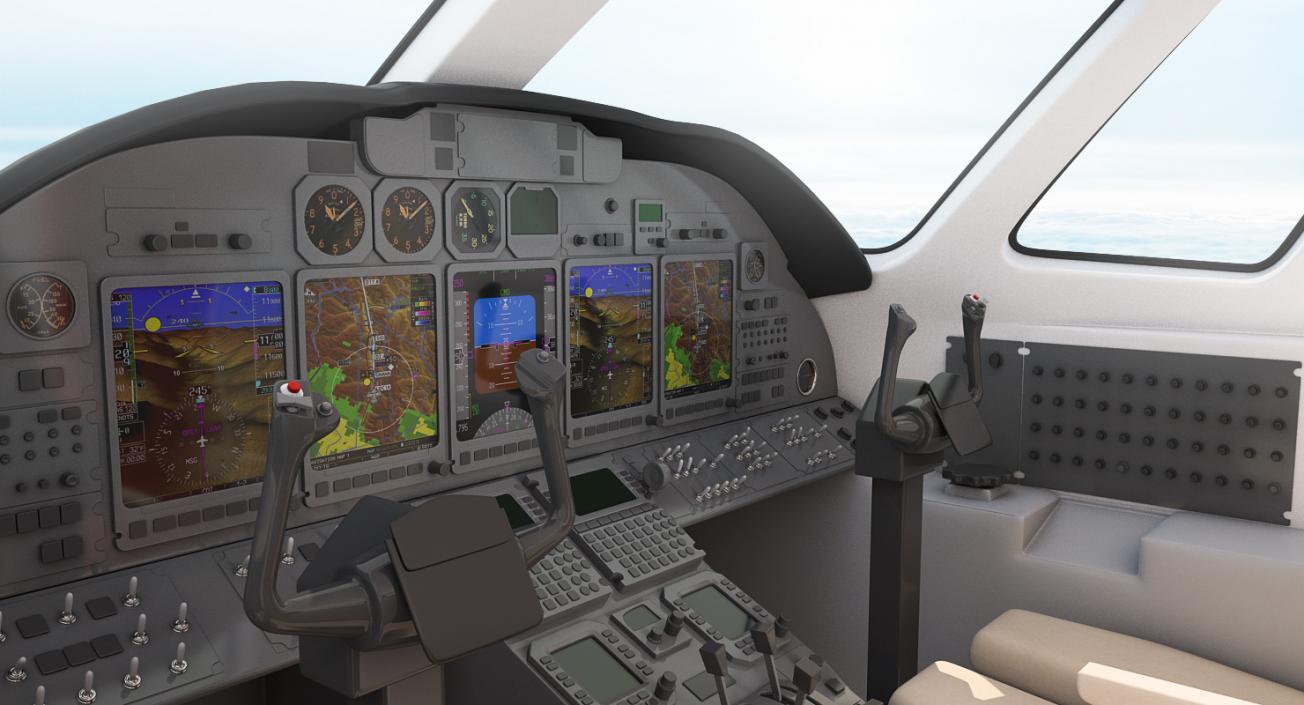 3D model Business Jet Cockpit