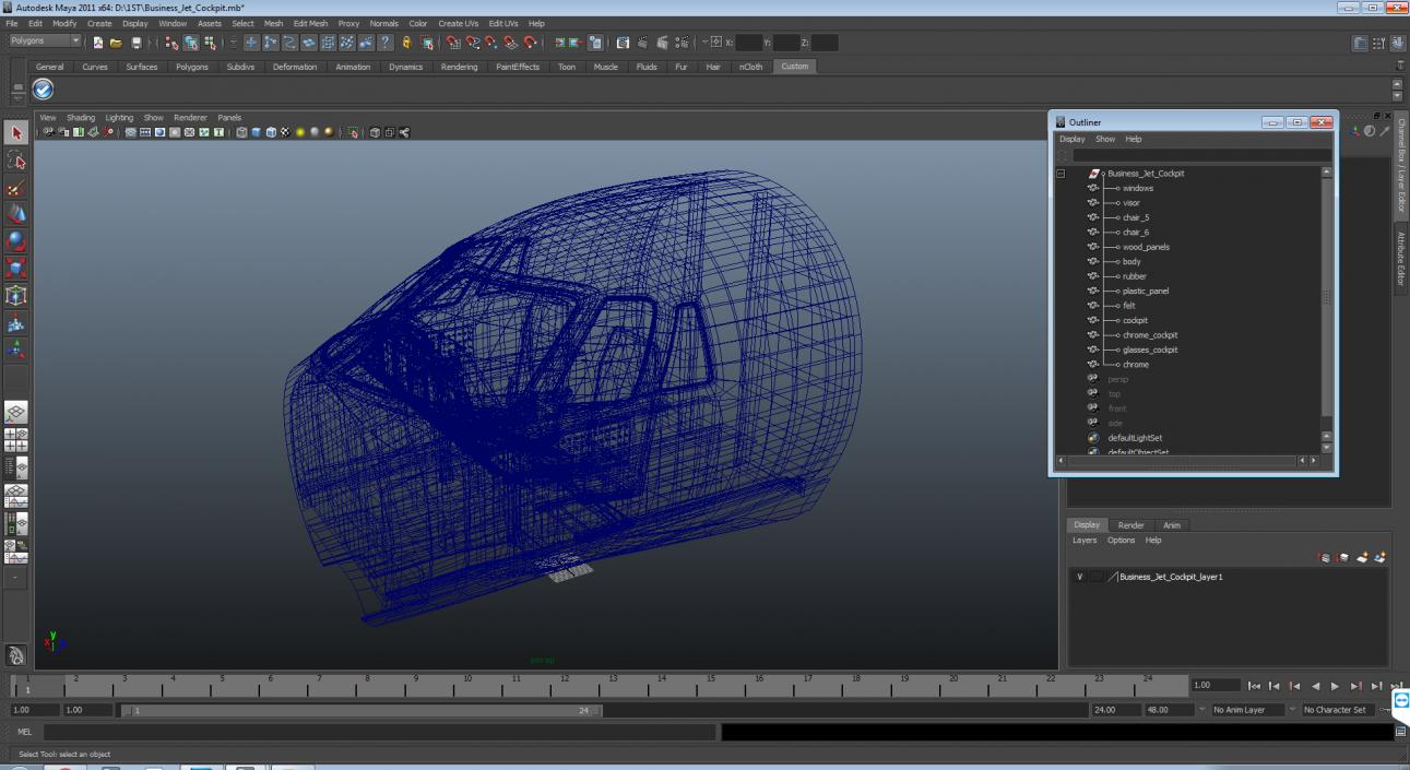 3D model Business Jet Cockpit