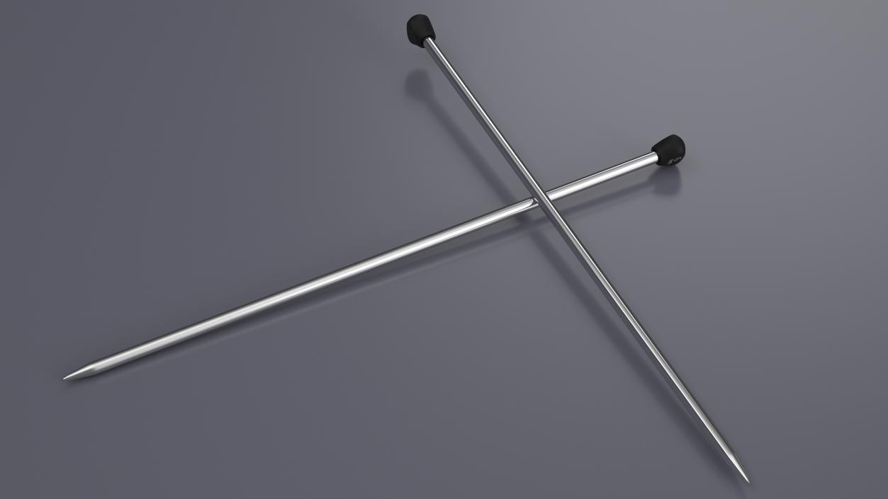 Knitting Needles Metal 3D