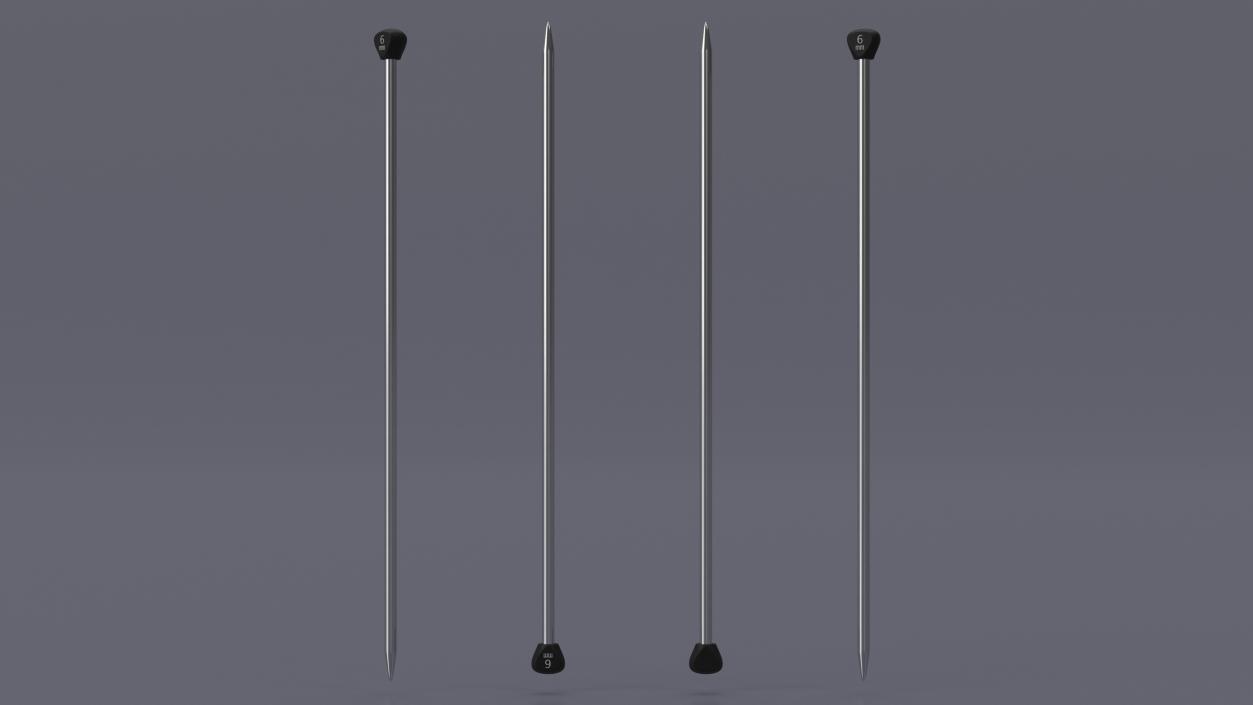 Knitting Needles Metal 3D