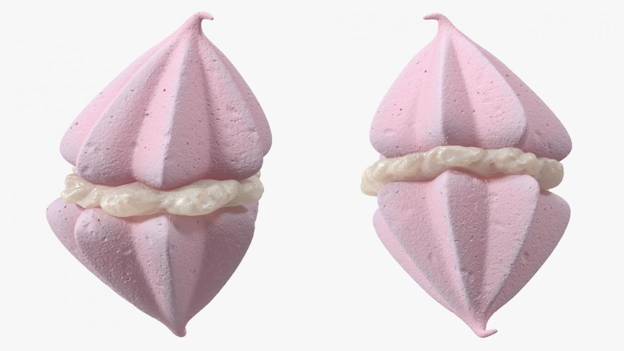 3D Pink Double Meringue with Vanilla Filling 2 model