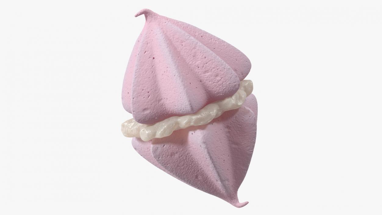 3D Pink Double Meringue with Vanilla Filling 2 model