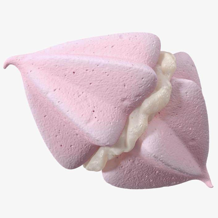 3D Pink Double Meringue with Vanilla Filling 2 model