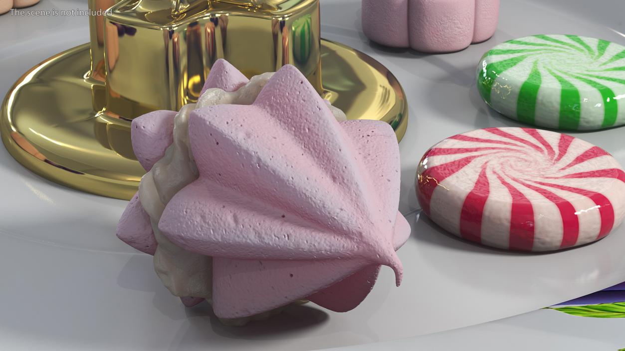 3D Pink Double Meringue with Vanilla Filling 2 model