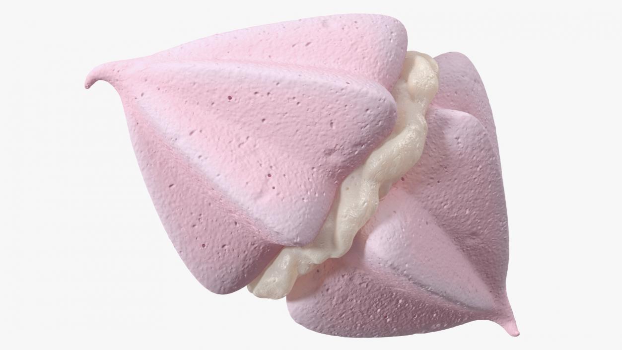 3D Pink Double Meringue with Vanilla Filling 2 model