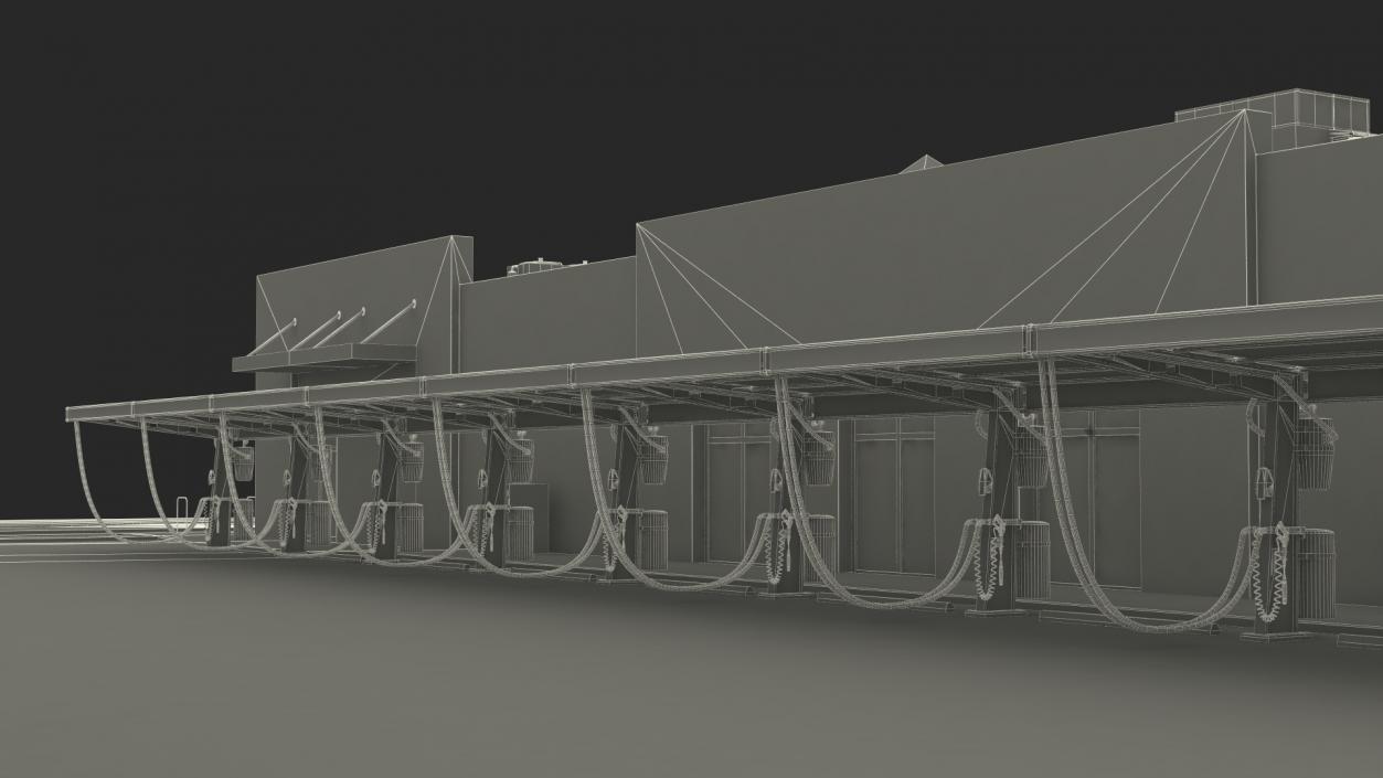 Blue Car Wash Building 3D