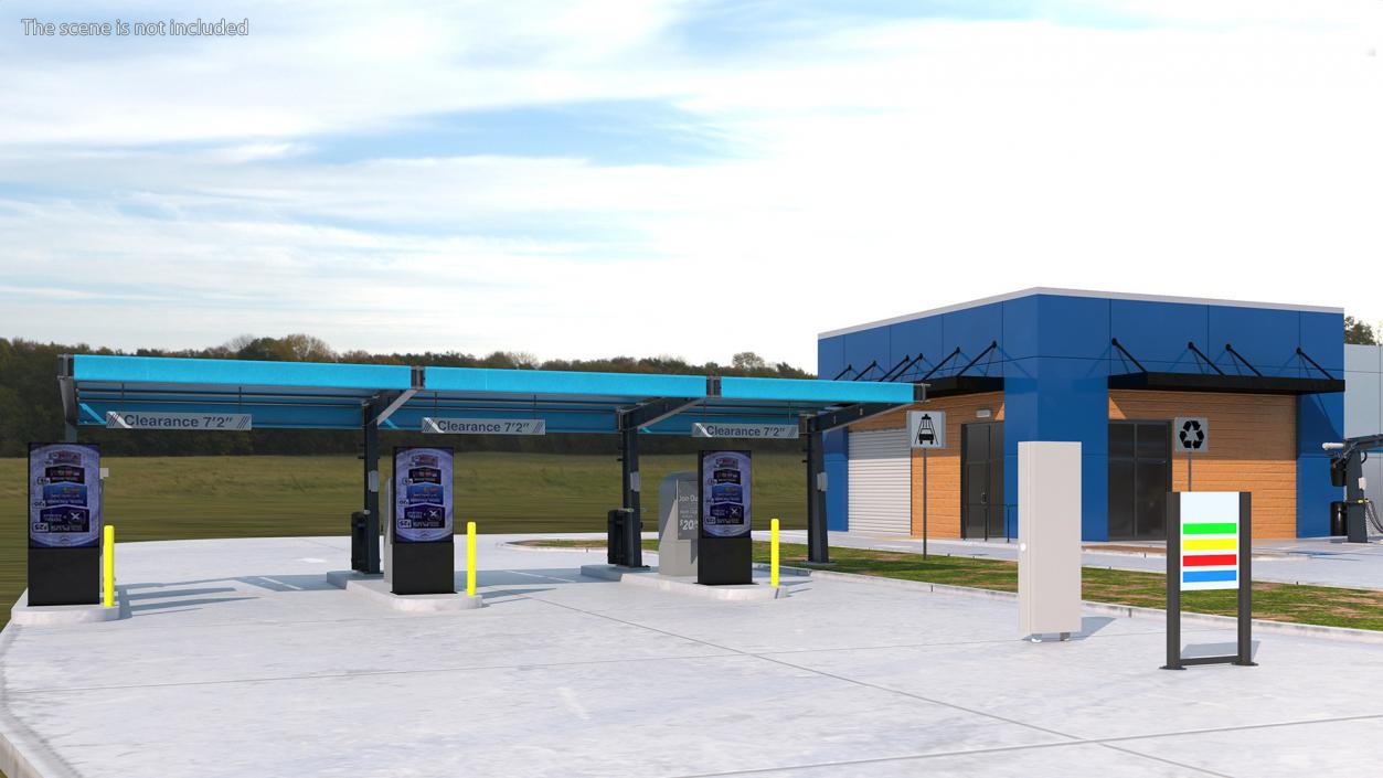 Blue Car Wash Building 3D