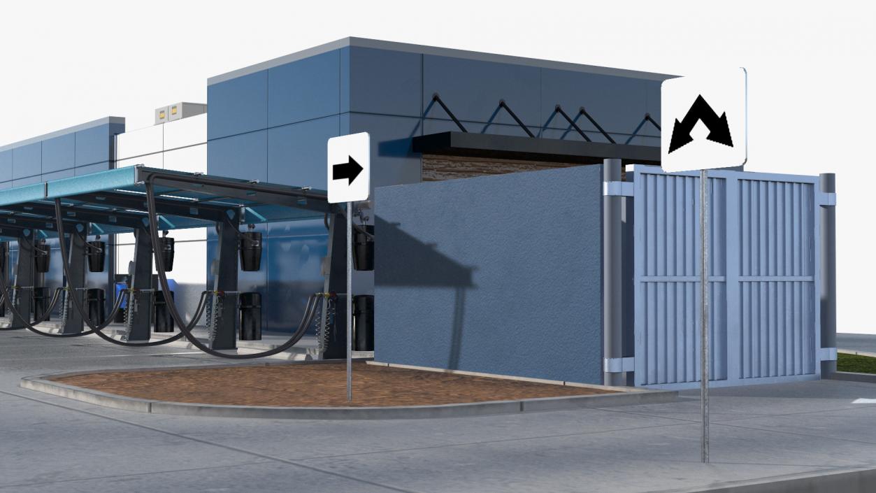 Blue Car Wash Building 3D