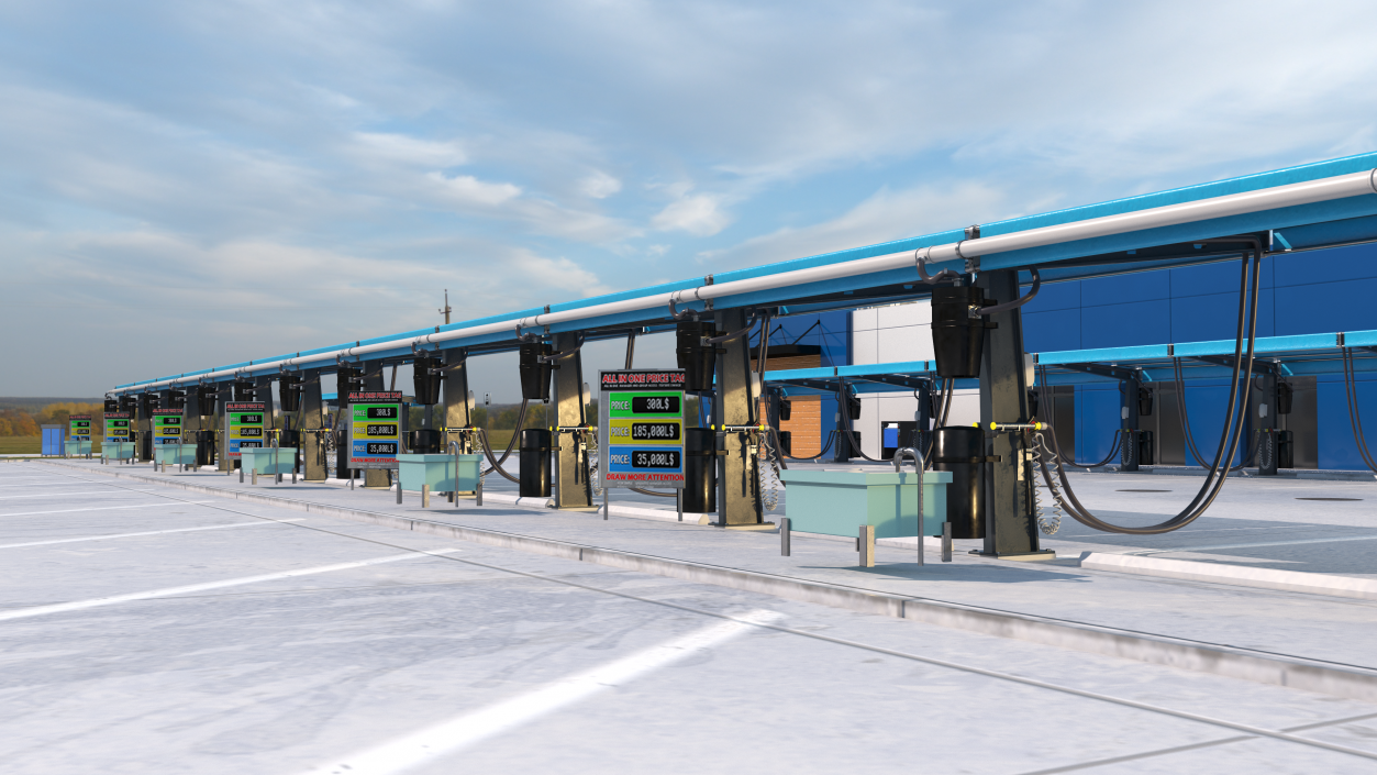 Blue Car Wash Building 3D