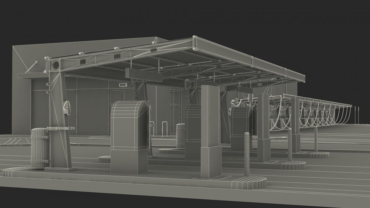 Blue Car Wash Building 3D