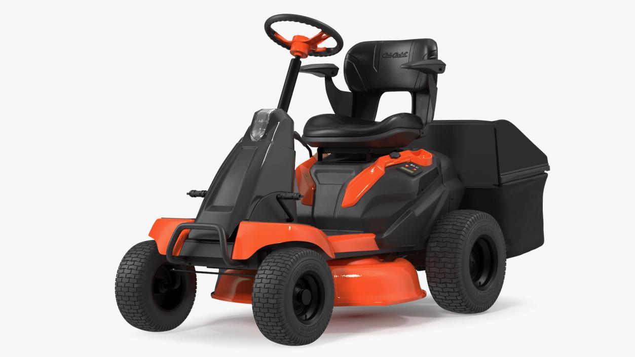 Mobile Lawn-Mower Orange with Grass Collection Bag Rigged 3D