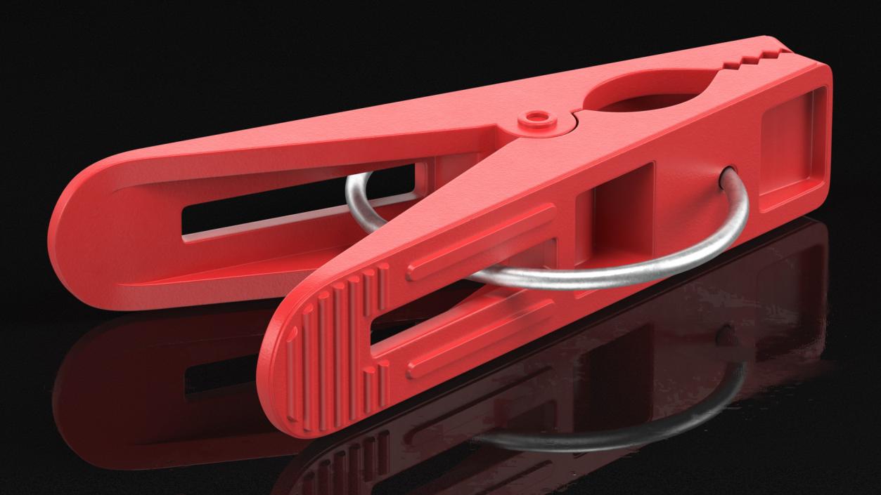 Plastic Clothespin Red 3D