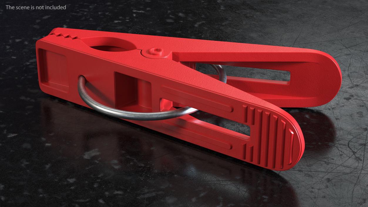 Plastic Clothespin Red 3D