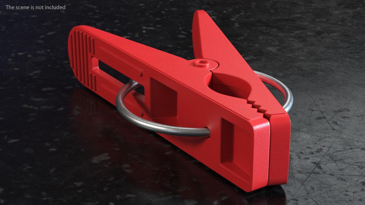 Plastic Clothespin Red 3D