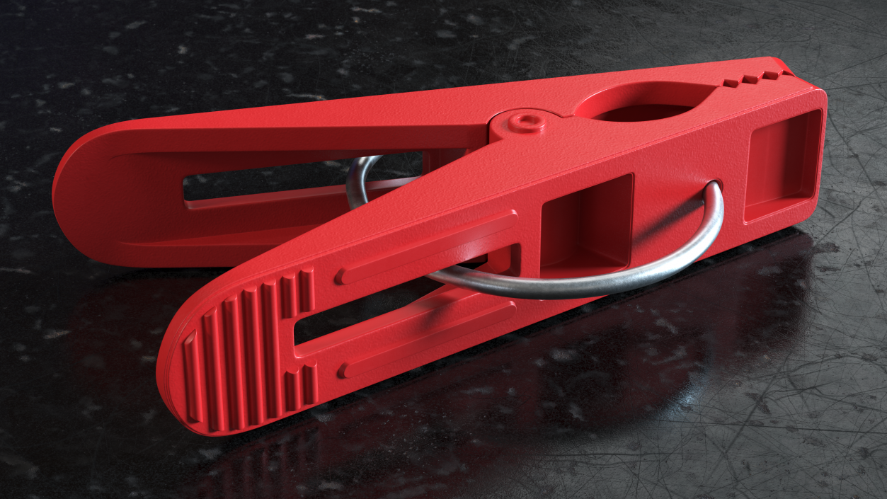 Plastic Clothespin Red 3D