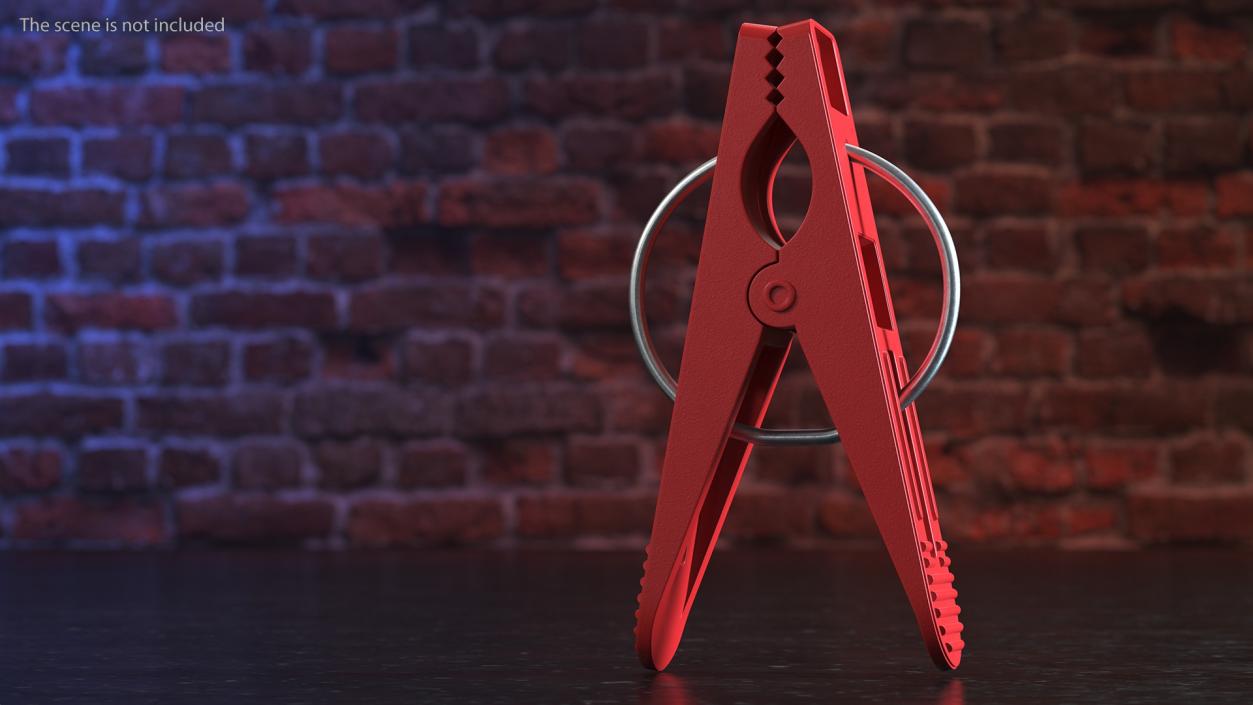 Plastic Clothespin Red 3D